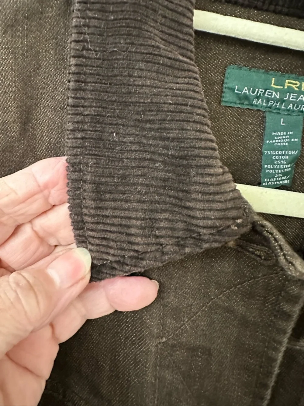 Ralph Lauren Brown Corduroy-Collar Jean Jacket - Picture 4 of 7